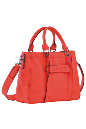 sac à main M Longchamp 3D en cuir orange