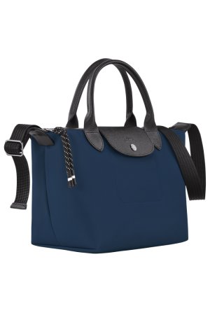 sac à main S Longchamp Le Pliage Energy en toile et cuir bleu navy