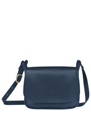 Sac rabat cuir foulonné longchamp navy