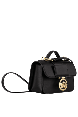 Mini sac rabat en cuir noir longchamp