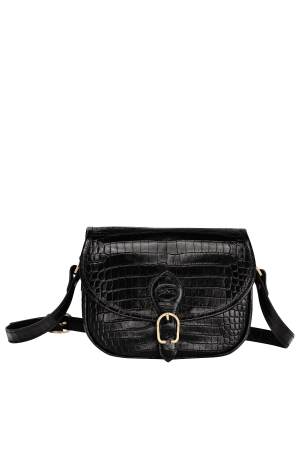 Sac porté travers S rabat croco 1980 - LONGCHAMP
