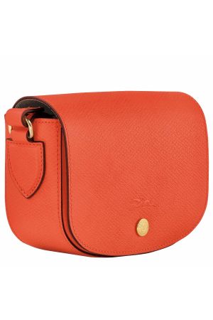 Sac porté travers en cuir épure longchamp orange 