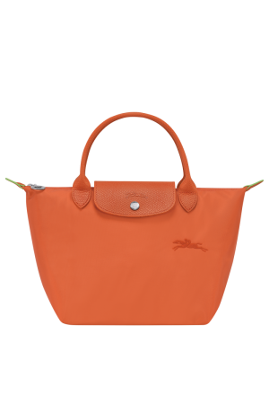 sac à main S Longchamp Le Pliage Green en toile et cuir orange