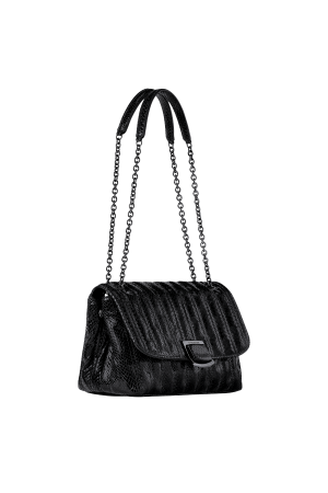 Sac matelassé en cuir de veau serpent, chainette.
