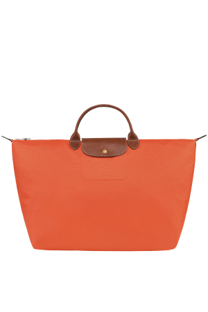 sac de voyage S Longchamp Le Pliage Original en toile et cuir orange