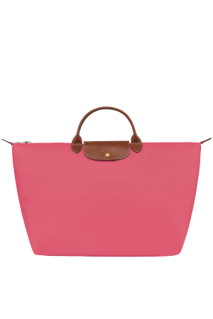 sac de voyage S Longchamp Le Pliage Original rose en toile et cuir