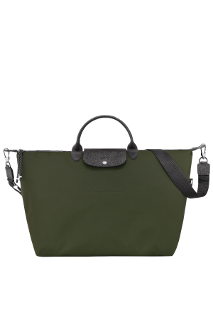 sac de voyage S Longchamp Le Pliage Energy en toile et cuir kaki