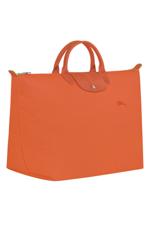 sac de voyage L Longchamp Le Pliage Green en toile et cuir orange