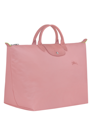 sac de voyage L Longchamp Le Pliage Green en toile et cuir rose