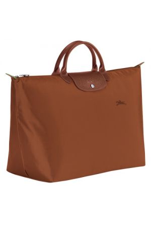 sac de voyage L Longchamp Le Pliage Green en toile recyclée camel