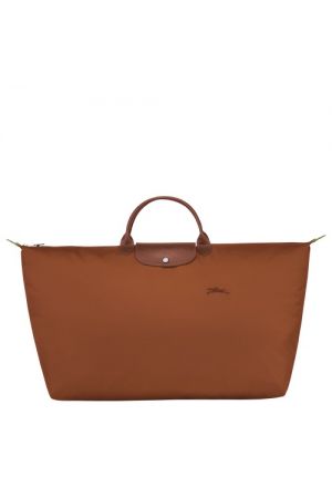 sac de voyage XL Longchamp Le Pliage Green en toile recyclée camel