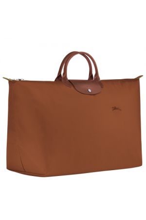 sac de voyage XL Longchamp Le Pliage Green en toile recyclée camel