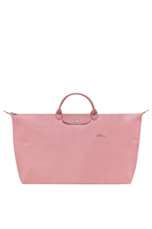sac de voyage XL Longchamp Le Pliage Green en toile et cuir rose