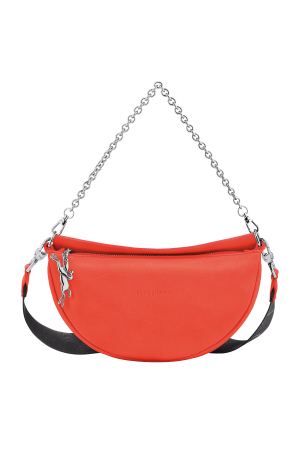 sac bandoulière S Longchamp Smile en cuir orange