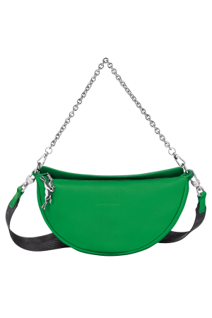 sac bandoulière S Longchamp Smile en cuir vert