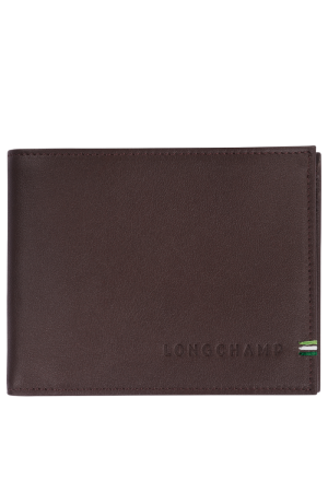 portefeuille Longchamp Sur Seine en cuir marron