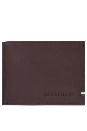 portefeuille Longchamp Sur Seine en cuir marron 