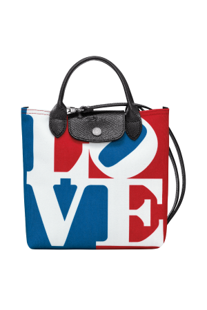 sac bandoulière XS Longchamp X Robert Indiana en toile imprimée et cuir