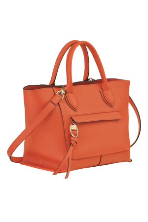 sac à main M Longchamp Mailbox en cuir orange