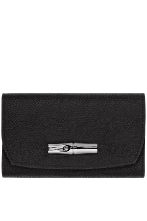 Portefeuille long roseau cuir noir longchamp