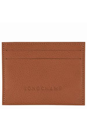 porte-cartes en cuir camel longchamp