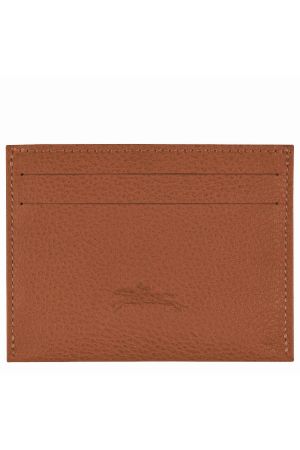 porte-cartes en cuir camel longchamp