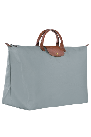 sac de voyage M Longchamp Le Pliage Original en toile gris et cuir