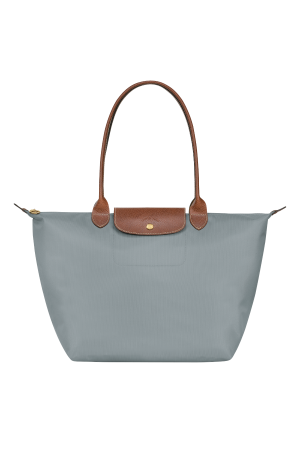 sac cabas L Longhamp Le Pliage Original en toile gris et cuir