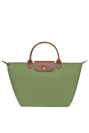 sac à main M Longchamp Le Pliage Original vert en toile et cuir