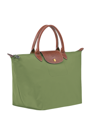 sac à main M Longchamp Le Pliage Original vert en toile et cuir