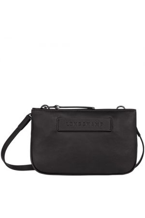 sac porté travers Longchamp 3D en cuir noir