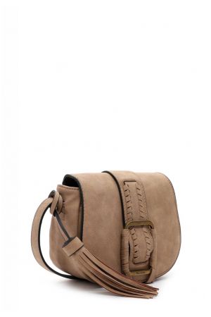 sac bandoulière à rabat Tamaris Janina S en similicuir suédé beige