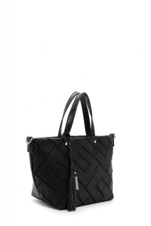 sac à main Tamaris Marike en similicuir texturé noir