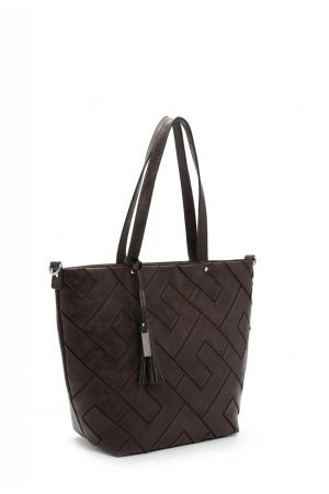 sac cabas Tamaris Marike en similicuir texturé marron