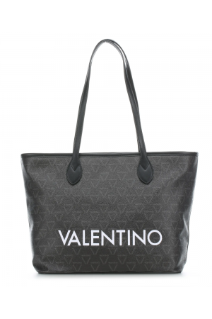 sac cabas Valentino Liuto en synthétique noir avec logo imprimé