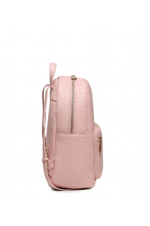 sac à dos Valentino Relax en similicuir rose à logo embossé all-over