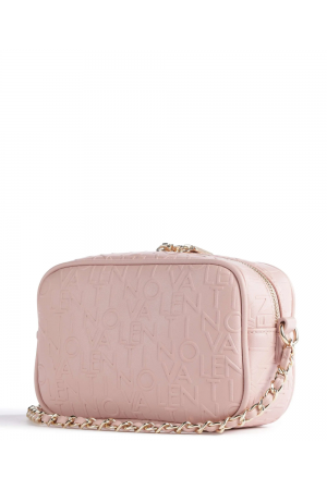 sac bandoulière Valentino Relax en similicuir rose embossé logo all-over