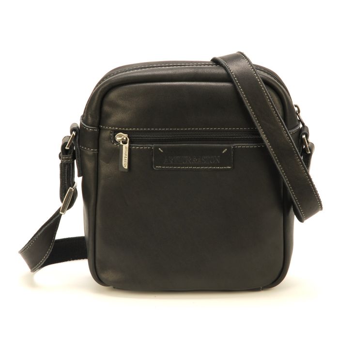 Mini sac bandoulière Arthur & Aston - cuir noir Noir Arthur