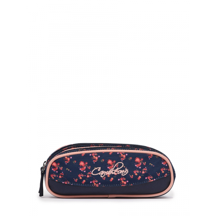 Trousse 2 compartiments vintage fantasy Navy Blossom - CAMELEON