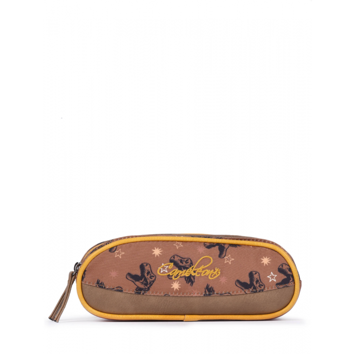 Trousse 2 compartiments vintage Yellow Dino - CAMELEON