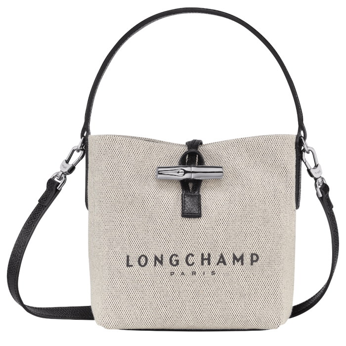 Sac seau longchamp noir cuir grainé 1970 on sale