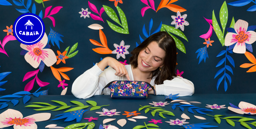 Trousse d'école Cabaia à fleurs